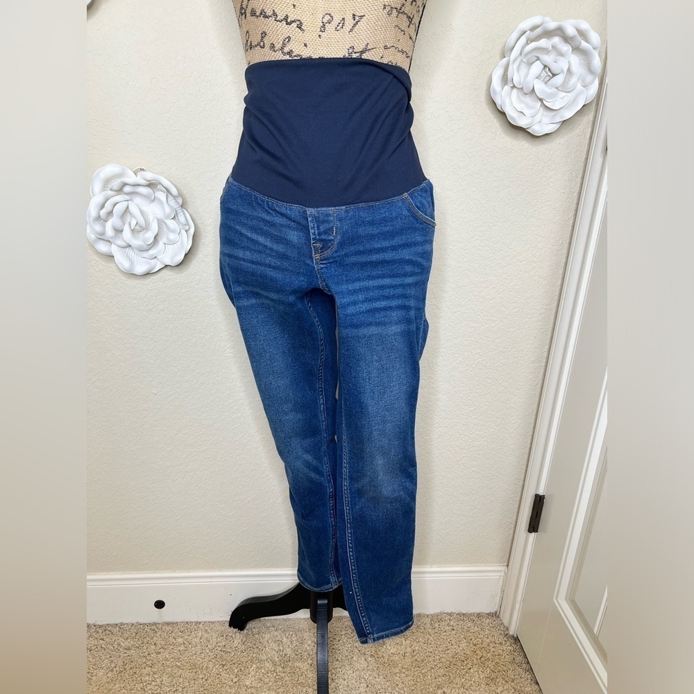 Old Navy Maternity Full Panel Belly Medium Blue Skinny Fit Jeans Sz 4 Short